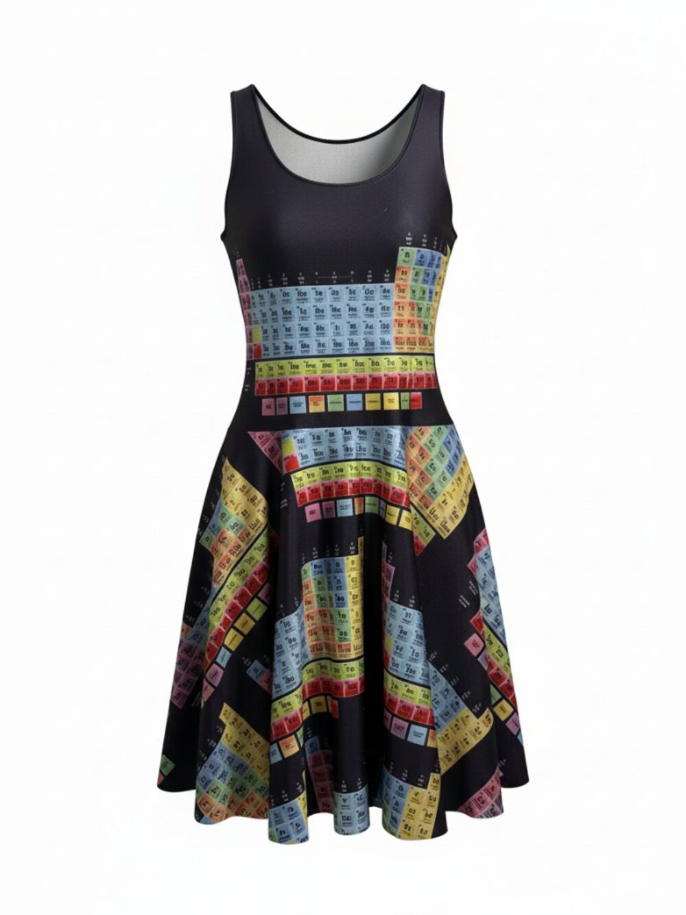 Periodic Table of Elements Dress Sleeveless Fit & Flare Science Geek
